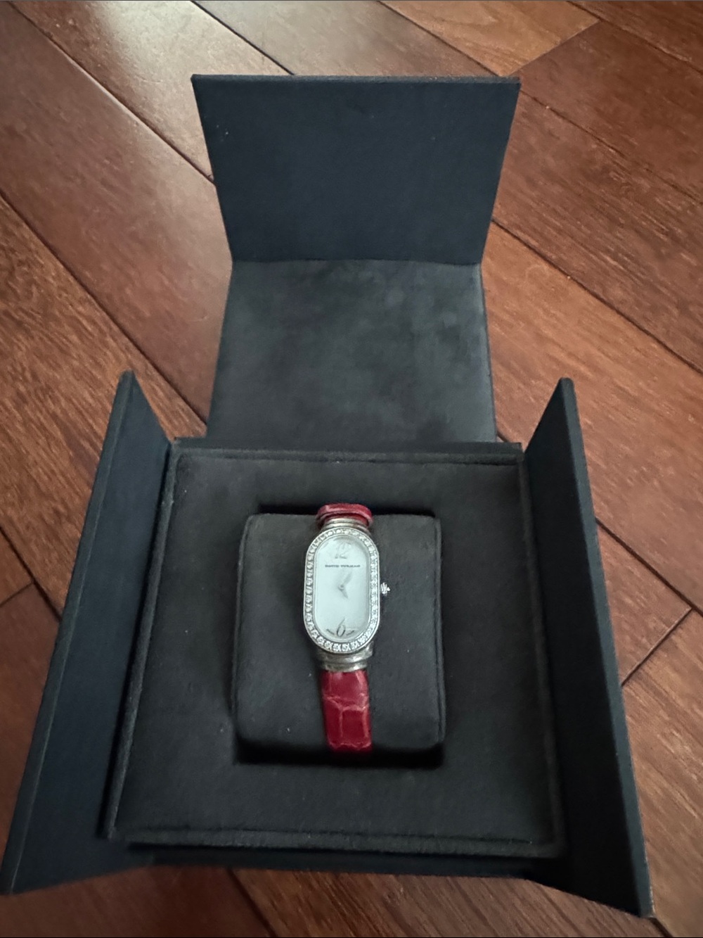 David Yurman Oval Diamond Bezel Watch with Red Strap - Picture 2 of 6